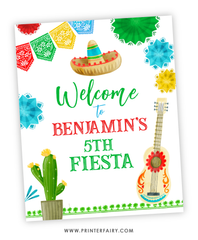 Fiesta Birthday Party Welcome Sign