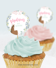 Floral Horse Birthday Toppers