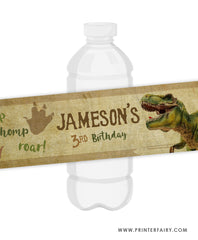 Dinosaur Water Bottle Label