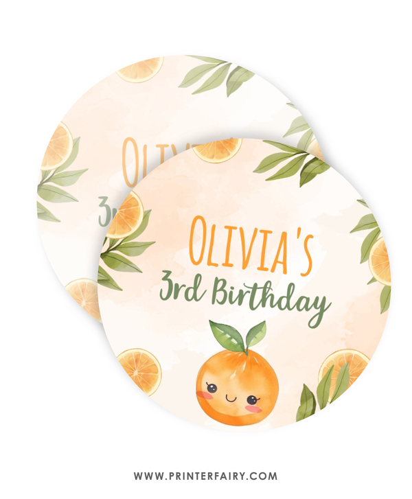 Sweet Orange Birthday Party Toppers