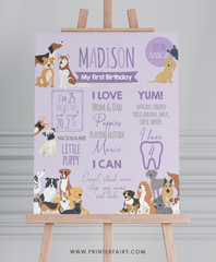 Puppy Adoption First Birthday Board