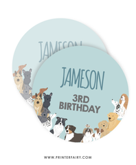 Puppy Adoption Birthday Party Toppers