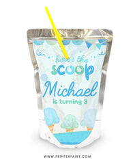 Ice Cream Birthday Drink Pouch Label