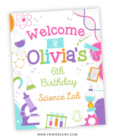 Science Party Welcome Sign