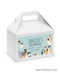 Puppy Adoption Birthday Gable Box Label