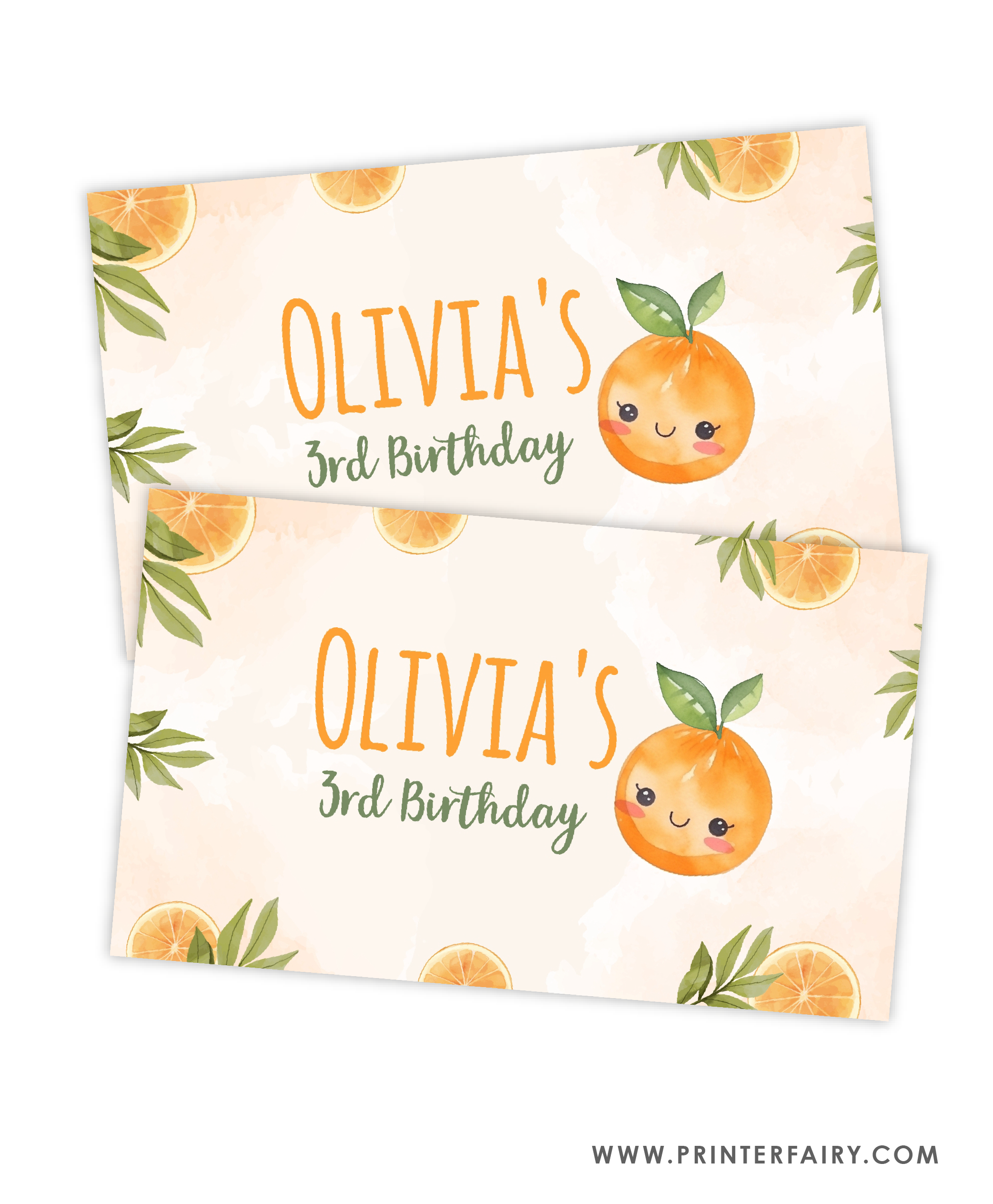 Sweet Orange Birthday Party Gable Box