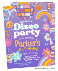 Disco Birthday Party Invitation