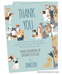 Puppy Adoption Birthday Thank You Card