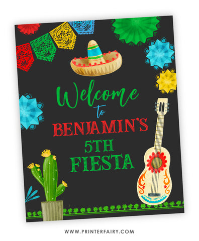 Fiesta Birthday Party Welcome Sign