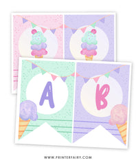 Ice Cream Birthday Banner