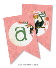 Tropical Birds Birthday Banner