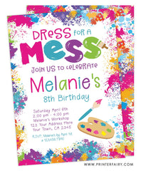 Art Birthday Party Invitation