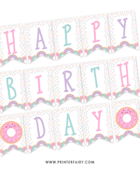 Donut Birthday Banner