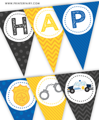 Police Printable Birthday Banner