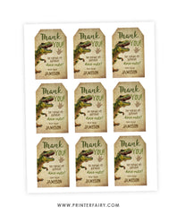Dinosaur Three Rex Favor Tags