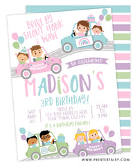 Drive Through Birthday Parade Party Invitation