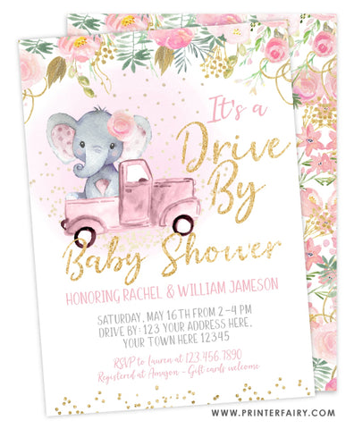 Elephant Baby Shower Parade Invitation