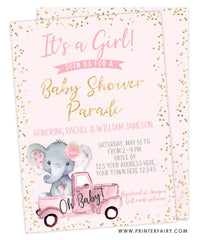 Elephant Baby Shower Parade Invitation