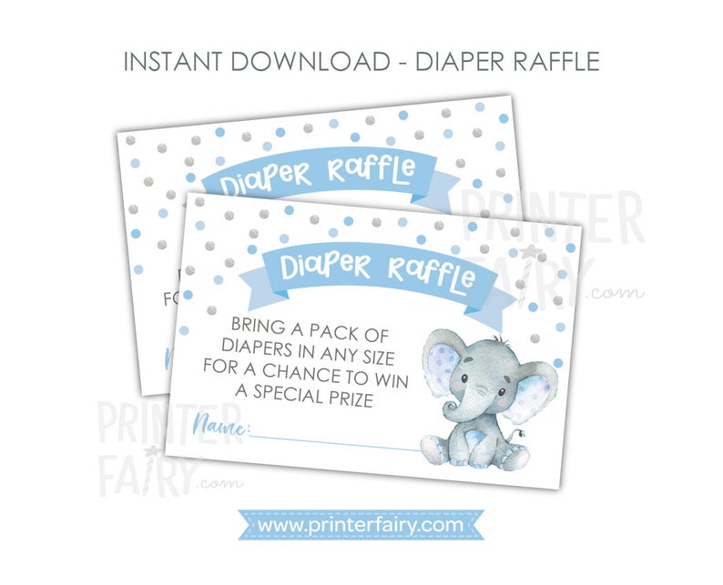 Elephant Diaper Raffle PrinterFairy