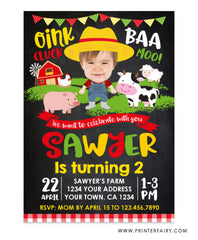 Farm Birthday Invitation with Photo