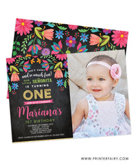 Fiesta Floral First Birthday Invitation