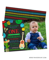 Fiesta First Birthday Party Invitation with Photo