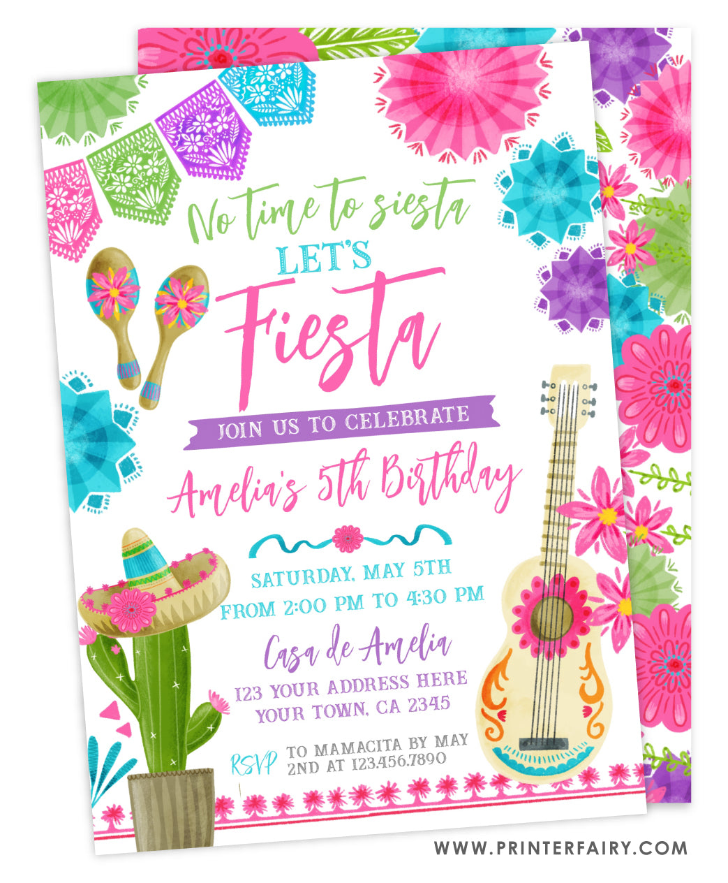 Fiesta Birthday Party Invitation