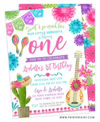 Fiesta First Birthday Party Invitation