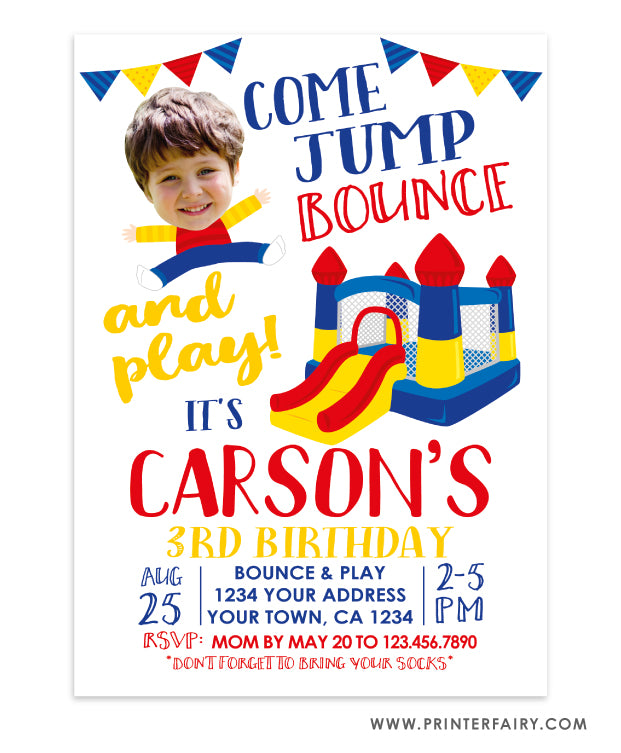 Jump Birthday Invitation with Photo