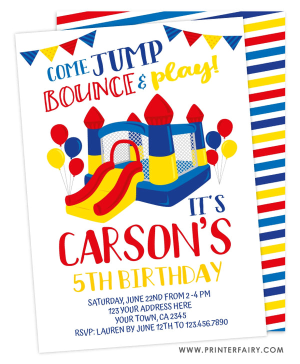 Jump Party Birthday Invitation
