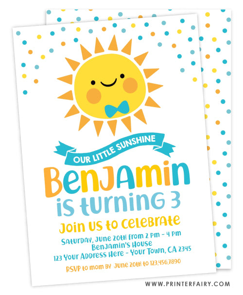 Little Sunshine Birthday Invitation