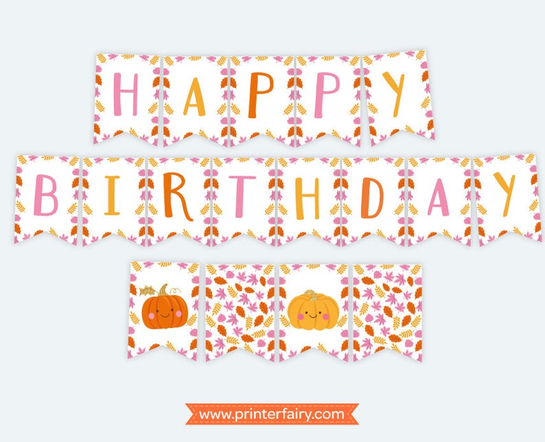 Little Pumpkin Happy Birthday Banner