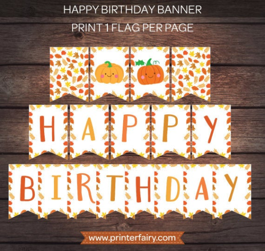 Little Pumpkin Happy Birthday Banner