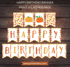 Little Pumpkin Happy Birthday Banner