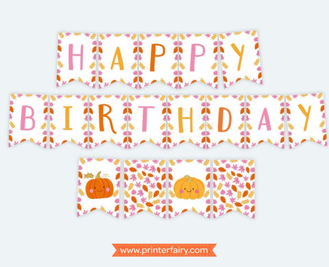 Little Pumpkin Happy Birthday Banner