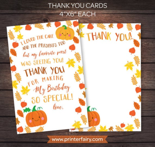 Little Pumpkin Thank You Card