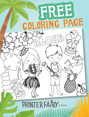 Luau Coloring Page