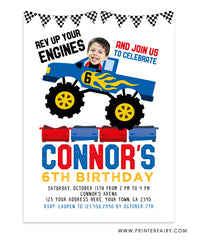 Monster Truck Invitation with Photo