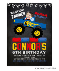 Monster Truck Invitation with Photo