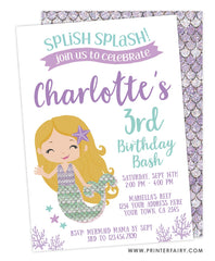 Mermaid Birthday Invitation