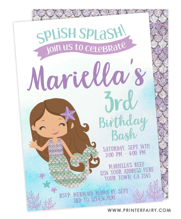 Mermaid Birthday Invitation