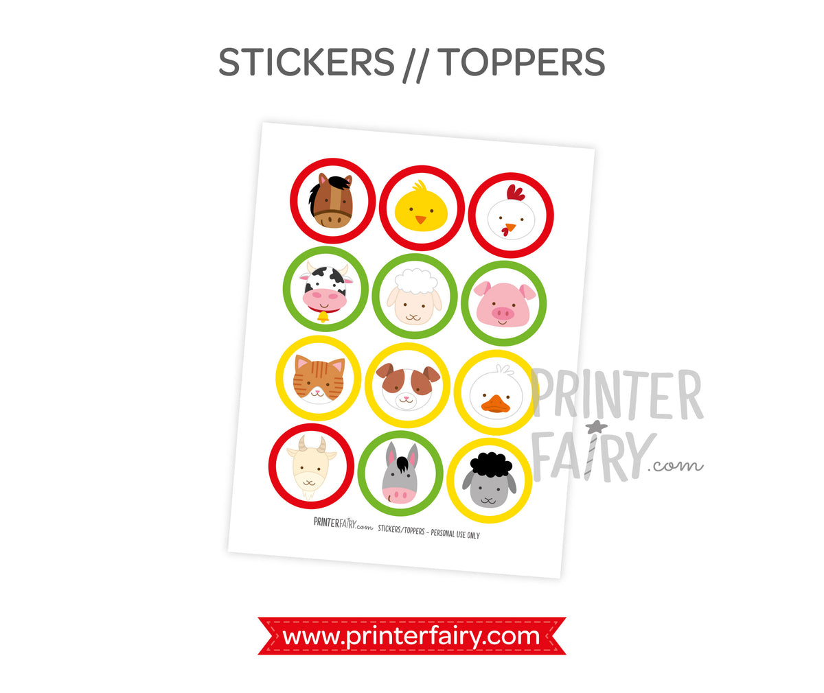 Farm Printable Toppers