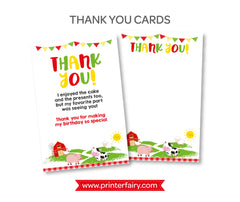 Farm Thank You Cards - Not Editable