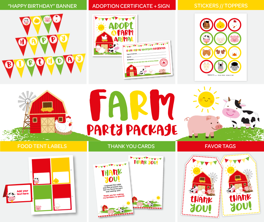 Farm Party Pack - Not Editable