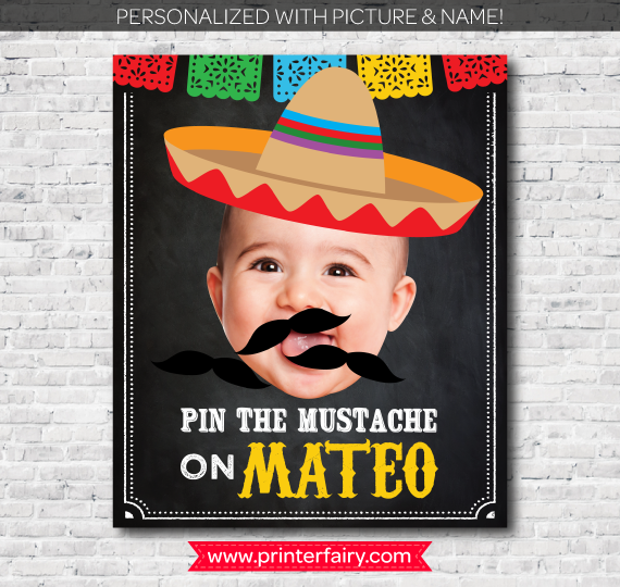 Pin The Mustache Game PrinterFairy