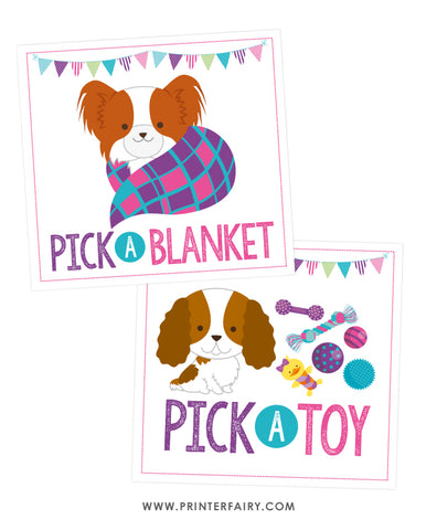 Pick a Blanket + Pick a Toy Signs