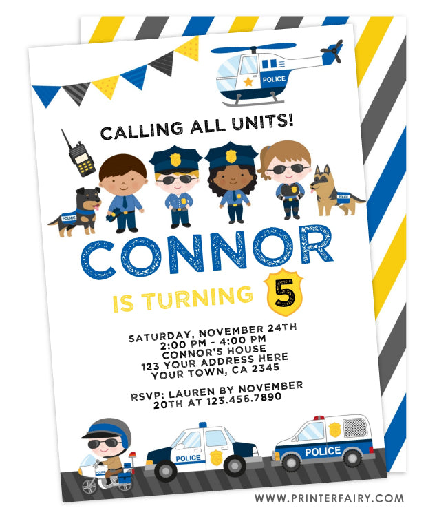 Police Birthday Invitation