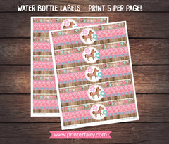 Pony Water Bottle Labels