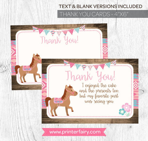Pony Thank You Card