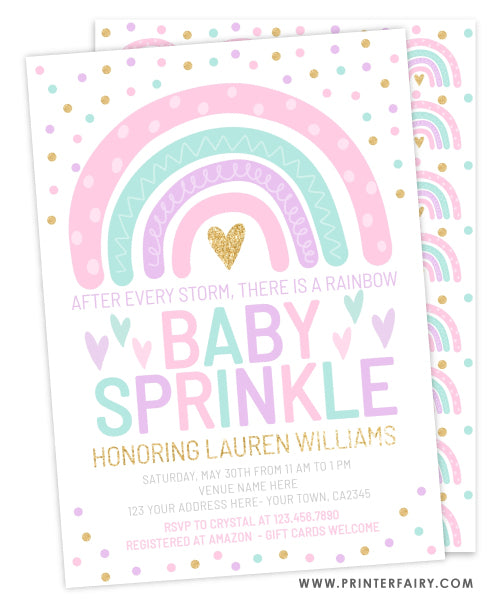 Rainbow Baby Sprinkle Invitation